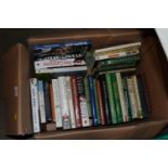 A box of various books