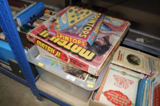 A box of board games