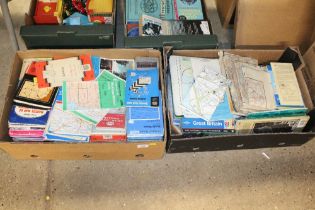 Two boxes of various maps