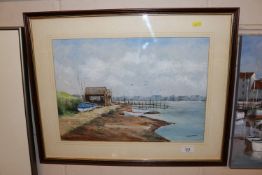 Ken Curtis, acrylic "Walberswick Ferry"