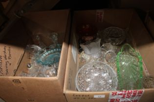 Two boxes of miscellaneous glassware