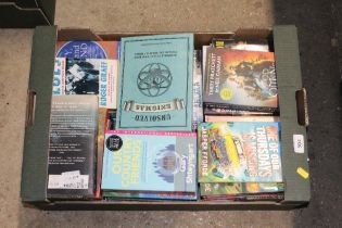 A box of various books