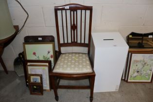 An Edwardian inlaid bedroom chair