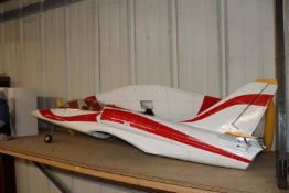 A Jim Fox Rc jet trainer, 120mm edf or micro turbine suitable with glass epoxy fuselage, built up