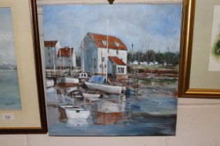 Ken Curtis, "Woodbridge Tide Mill" acrylic, unfram