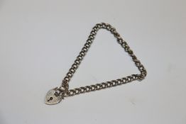 A vintage sterling silver chain link bracelet with