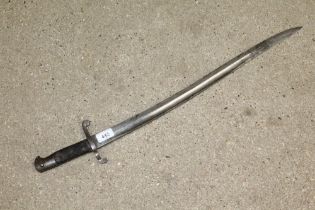 An 1856 pattern artillery sword bayonet (no scabba