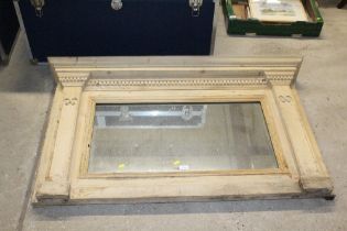 A pine over mantel mirror