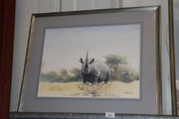 Henderson, pencil signed watercolour study of a rh