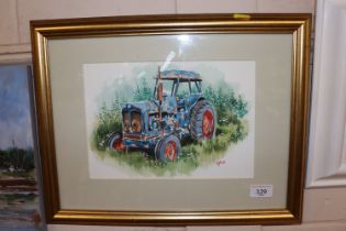 John Ryan, watercolour study "Fordson Tractor"