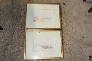 S.M. Scott, pair of watercolour studies, scenes ne