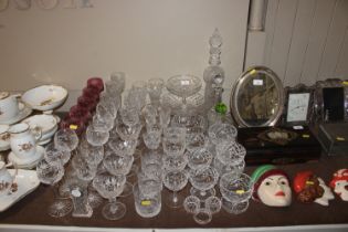 A quantity of various cut table glassware to inclu