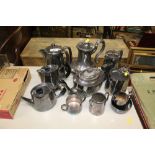 A quantity of various silver plated tea and coffee