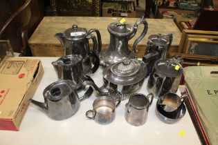 A quantity of various silver plated tea and coffee