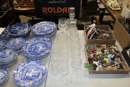 A quantity of cut table glassware including a deca
