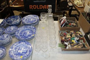 A quantity of cut table glassware including a deca