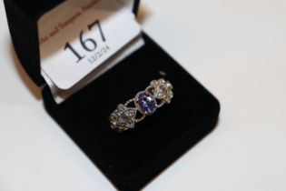 A 925 silver and tanzanite ring