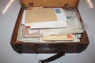 A small case and contents of stamps and ephemera