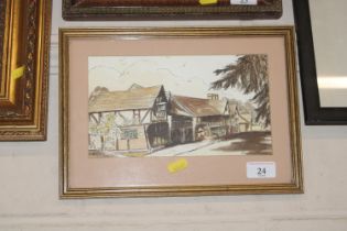 Edna M. Maynard, framed and glazed watercolour dep