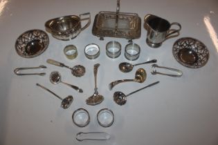 A box of various silver plated ware to include cut