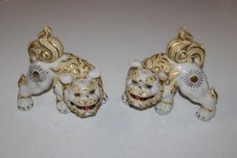 Two Oriental temple dogs
