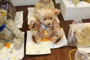 A Steiff Teddy Bear with Steiff cloth bag