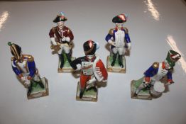 Five figures of soldiers