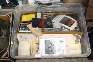 A box of various military ephemera