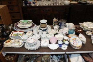A large quantity of various china to include meat