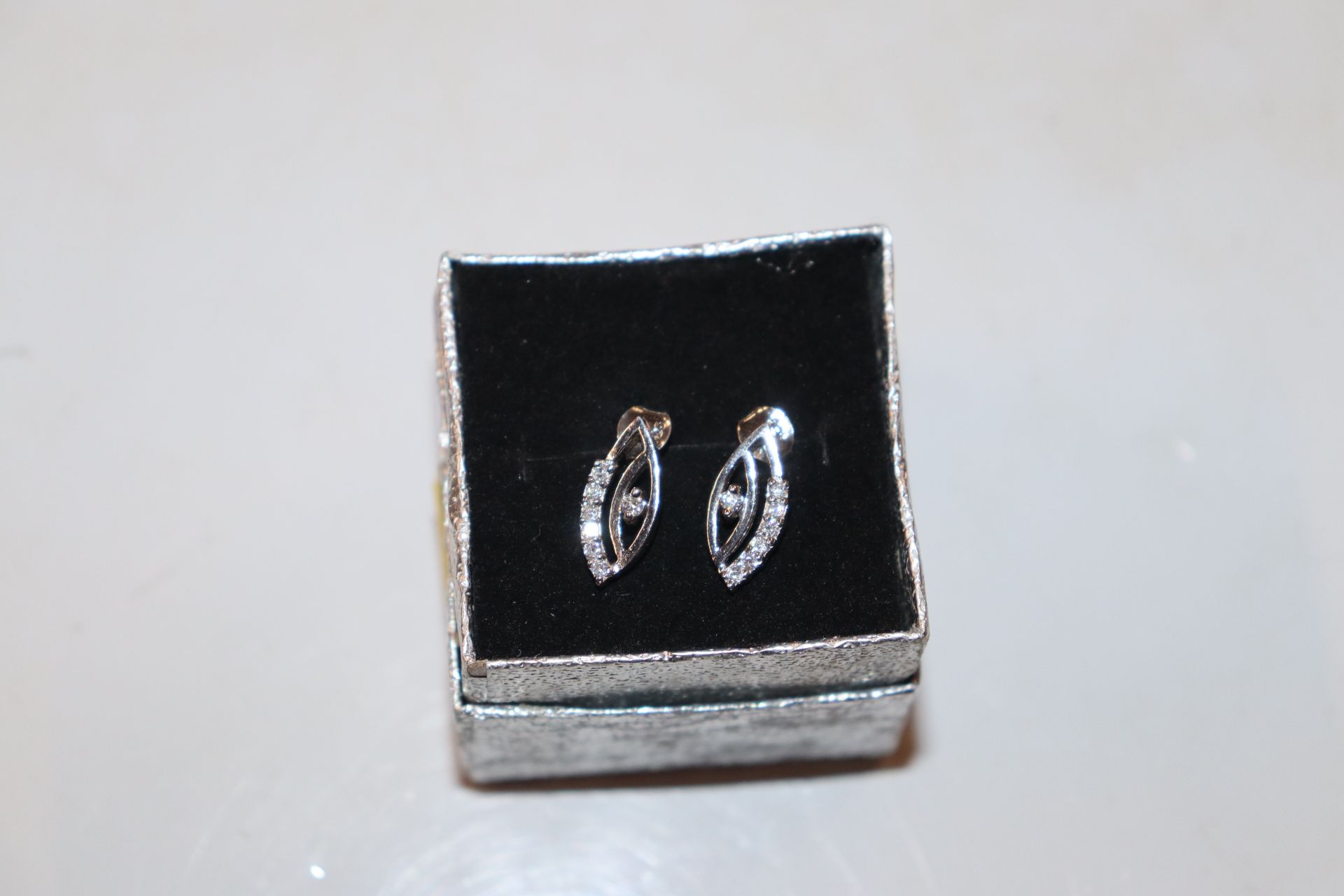 A pair of 925 silver and diamanté ear-rings