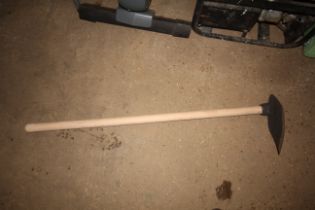 A heavy duty wooden handled hoe (12)