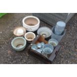 A quantity of various planters, various sized galv