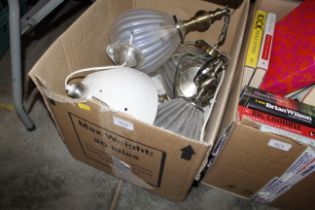 A box of miscellaneous light fittings