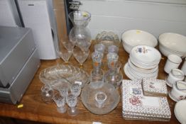 A collection of various glassware