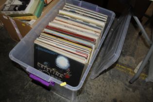 A collection of LP records