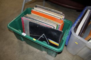 A box of various 1970s and other LPs