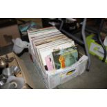 A box of miscellaneous jazz and other LPs