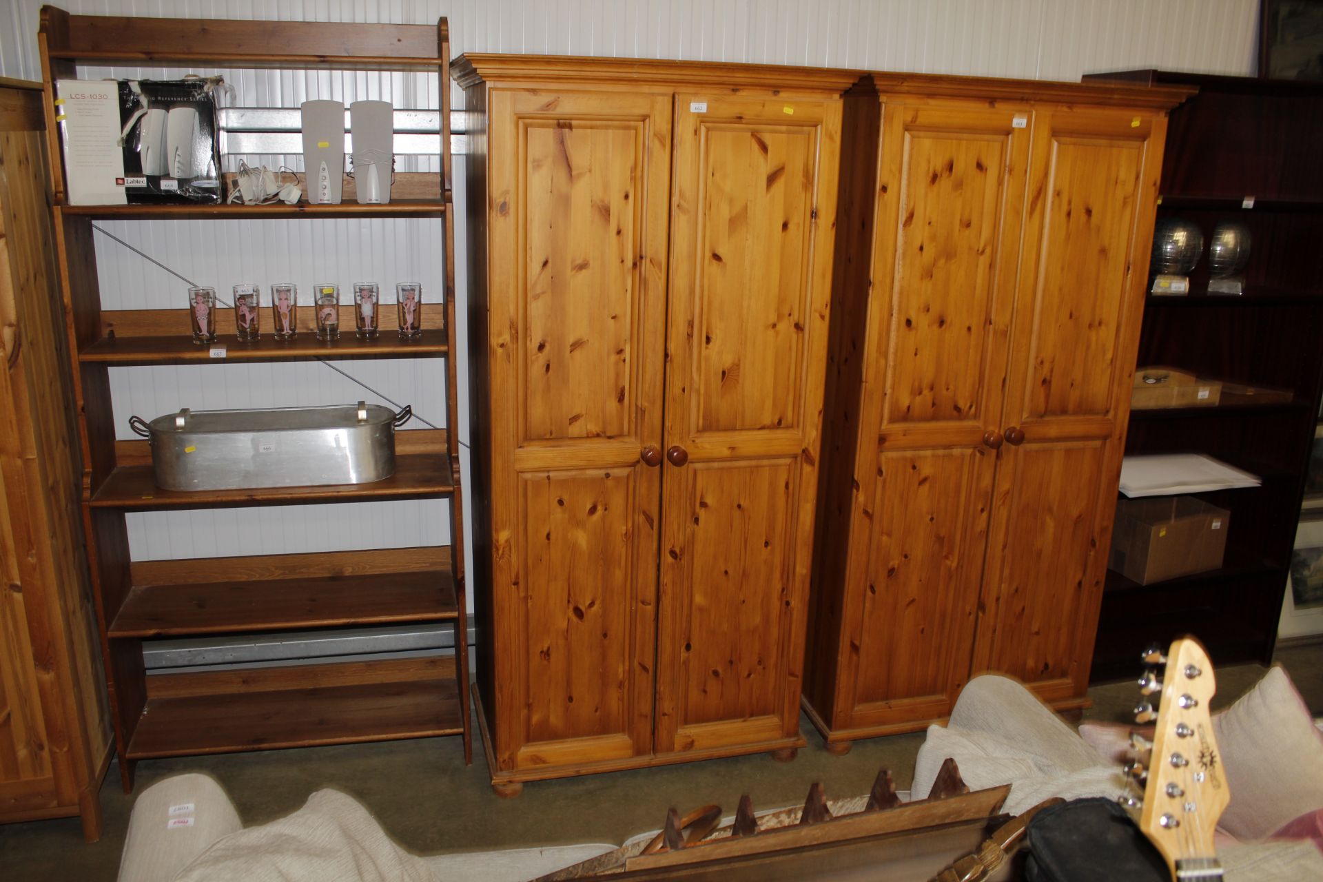 A modern pine wardrobe