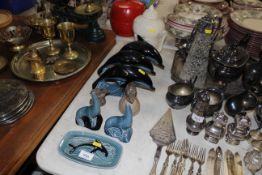 A collection of Poole Pottery including dolphin or