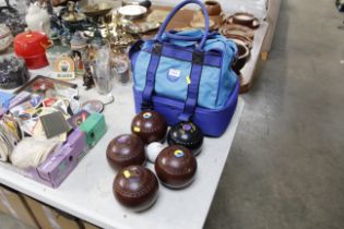A collection of bowls and carrying bag