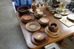 A quantity of turned wooden items