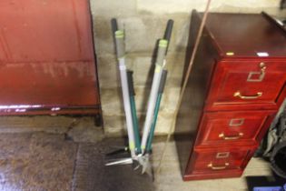 A quantity of garden shears, loppers etc.