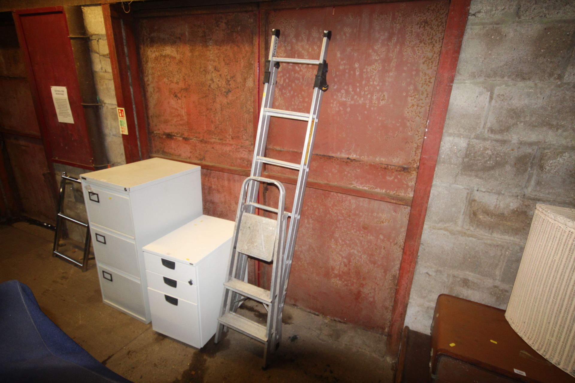 An aluminium Youngman three way combination ladder