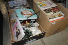 A box of miscellaneous books and a box containing