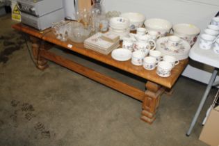 An oak coffee table of rustic style