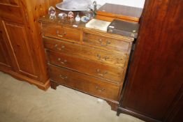 A 19th Century oak chest fitted two short and three long drawers