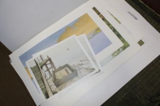 A folio of various prints including Terrance James