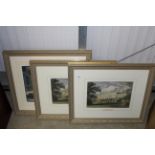 Three various prints of country houses