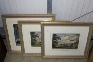 Three various prints of country houses
