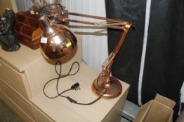 A coppered Angled Poise type table lamp